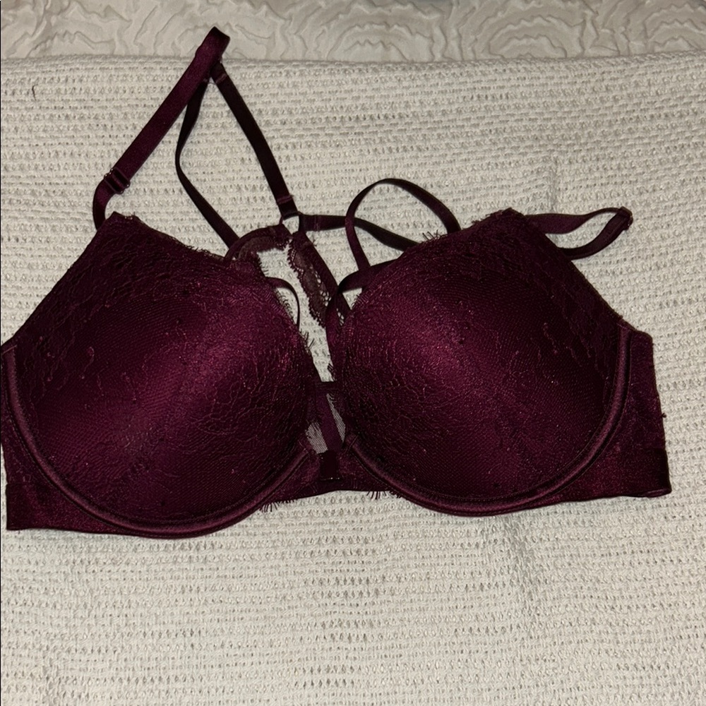 Elegant Lace Burgundy Bra